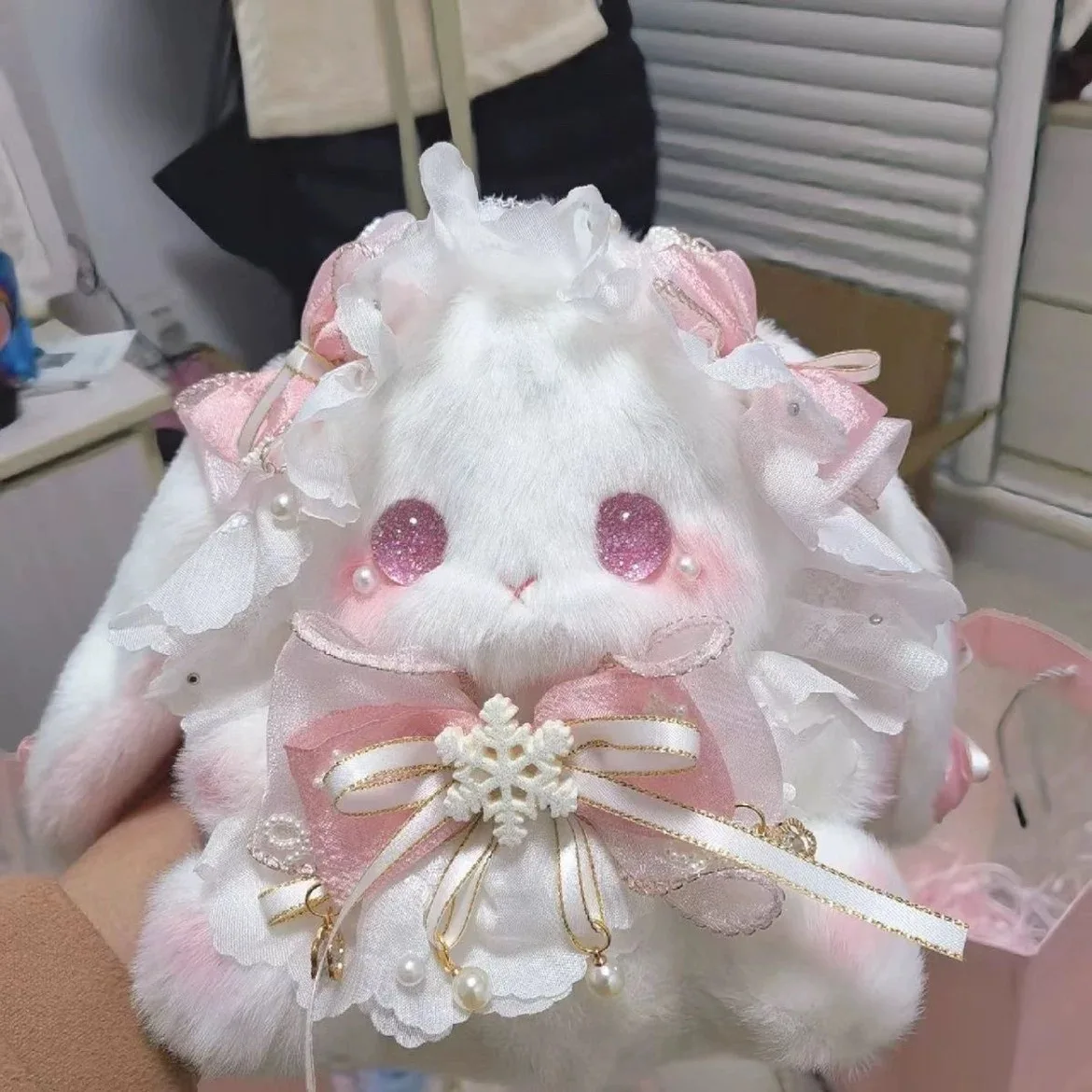 

Handmade Rabbit Doll Crossbody Bag - Kawaii Ins Style Mini Shoulder Purse Cute Bunny Plush Gift for Teens Girls Summer