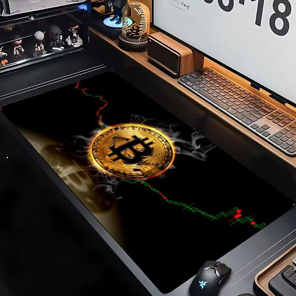 

Коврик для мыши Bitcoin Коврики для мыши для стола, игровой коврик для мыши, с прошитыми краями и нескользящей резиновой основой