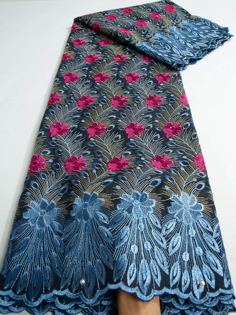 

Швейцарская хлопчатобумажная кружевная ткань со стандартным цветом, Высококачественная африканская нигерийская кружевная ткань с вышивкой для женских свадебных платьев