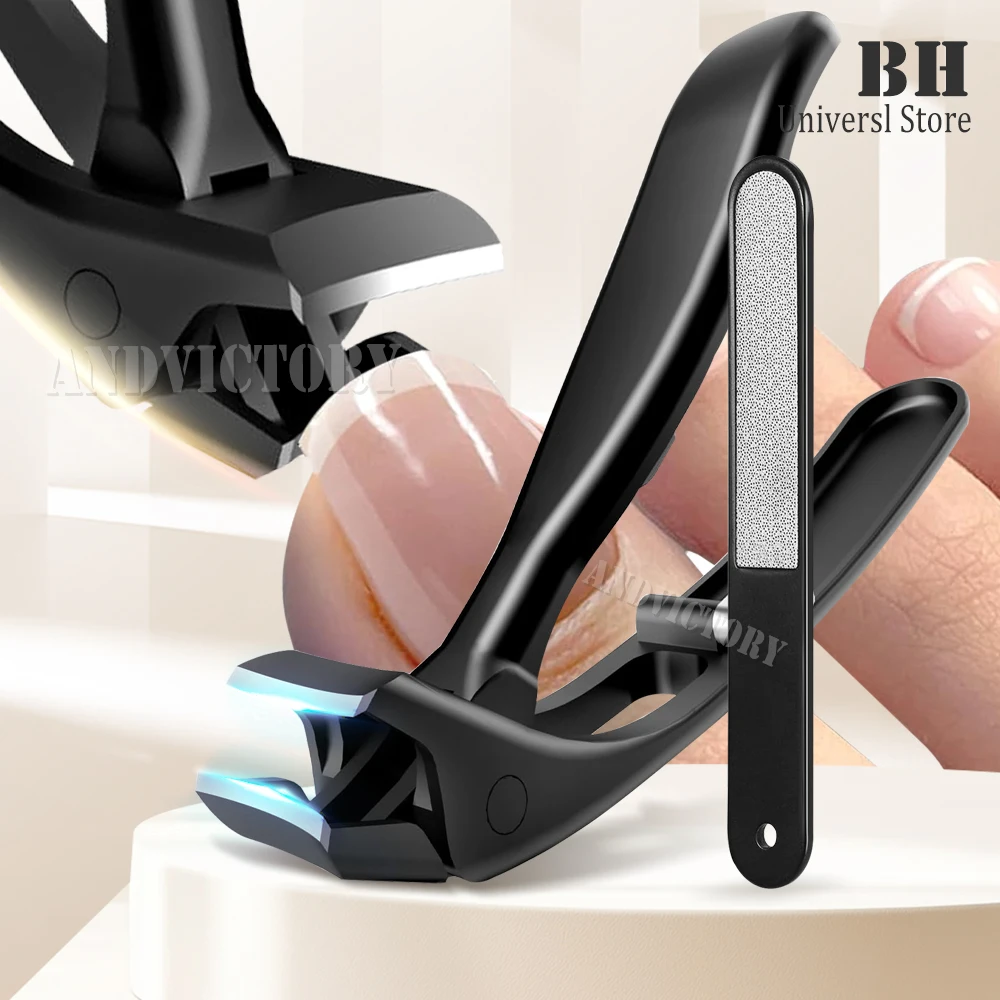 

Angled Head Nail Clippers With Catcher Nail File Wide Jaw Opening Toenail Fingernail Clipper Long Handle Nail Cutters Trimmers