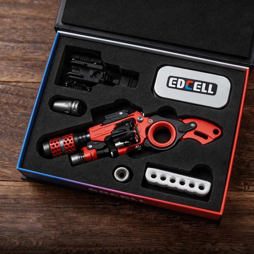 EDCELL Buster Composite Toys Fidget Slider Fidget Toys For Adults Aluminum Red Office Desk Accessories Anxiety Toys