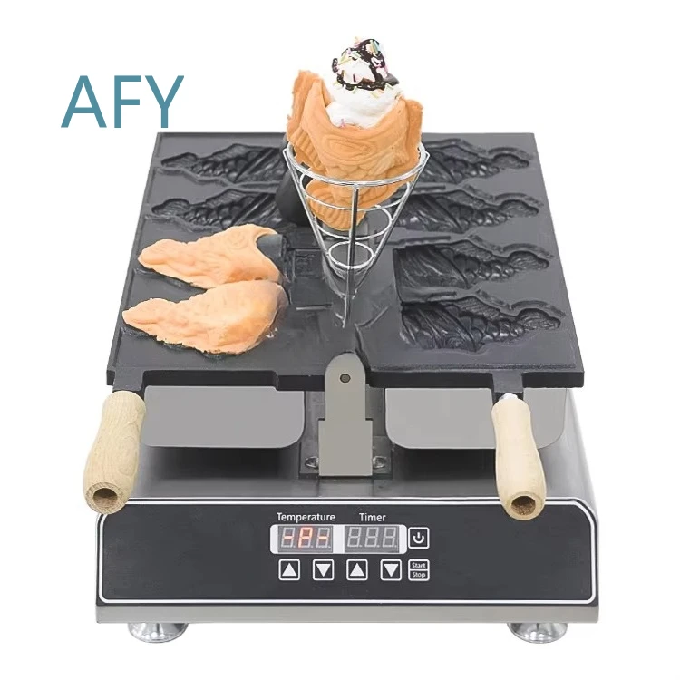 Commercial Catering Equipment for Fish Cone Ice Cream Taiyaki Waffle Machine Stainless Steel Best Taiyaki Maker for Food