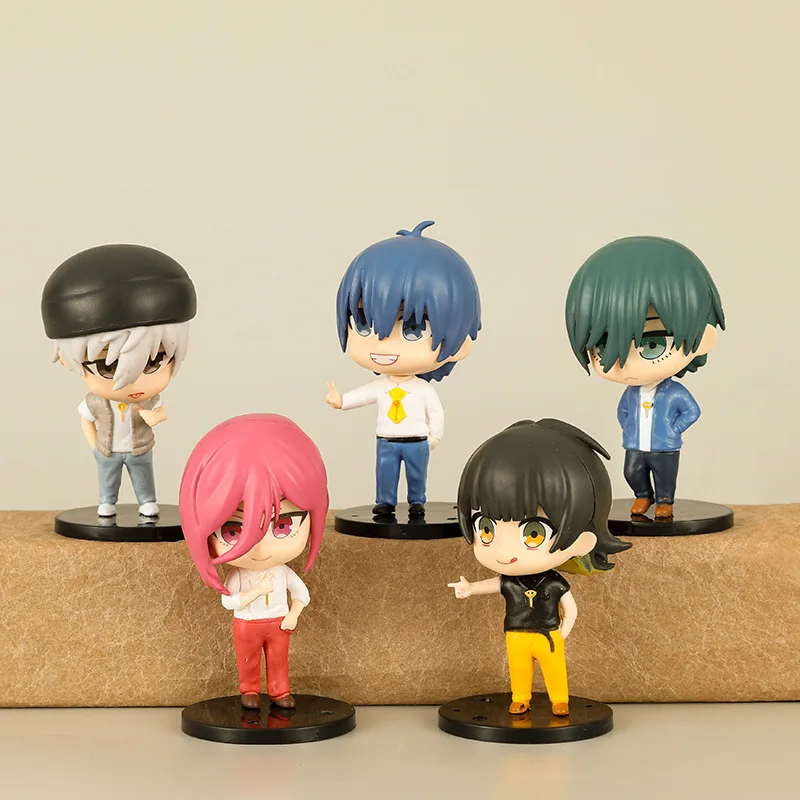 

5pcs/set Anime Blue Lock Q version kawaii standing posture Action Figure PVC Model Toys doll Desk Decor Collectible Gifts