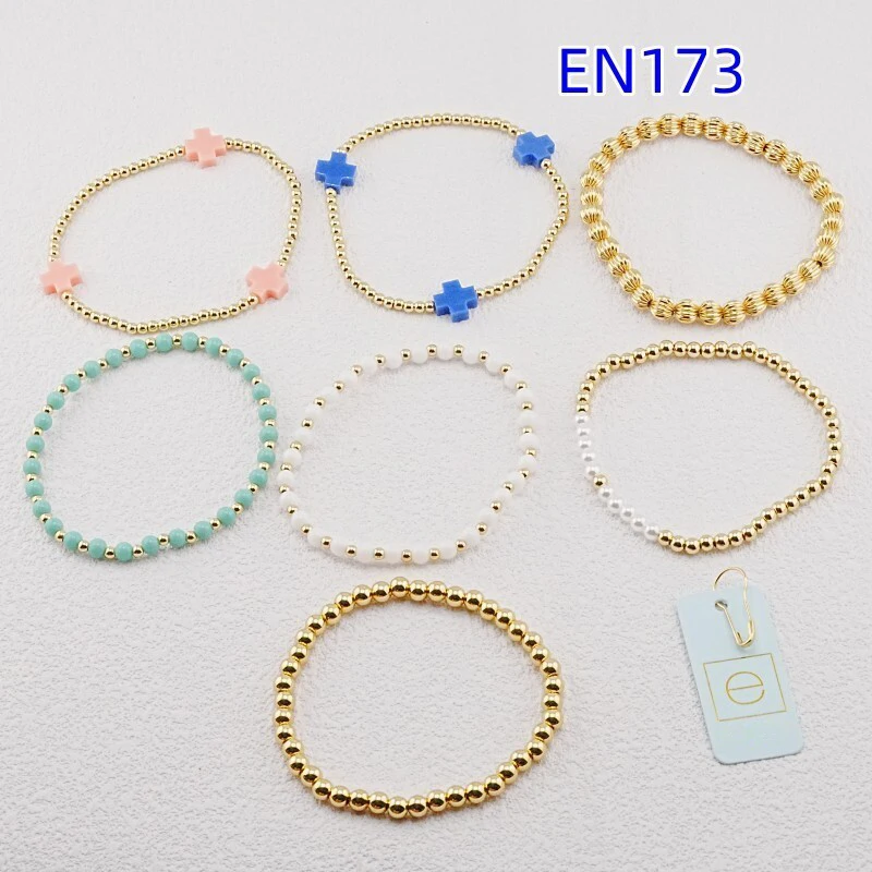 

VKVVA Fashion Jewelry Blue Cross Gold-plated Bracelet Set total 7pcs Women Birthday Gifts, Unique Gift