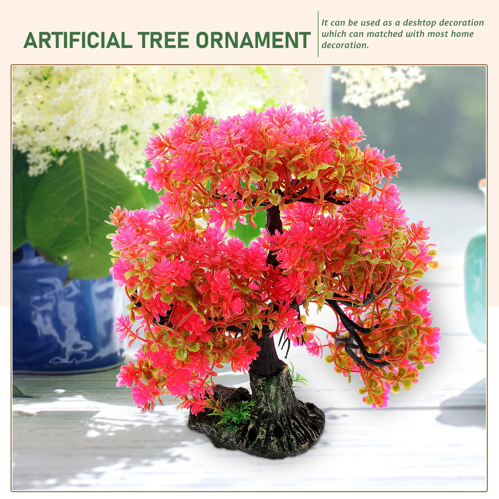

Simulated Water Grass Rockery Aquarium Scenery Fake Tree Bonsai Resin nament Fish Tank Decorative Plant Desktop for Fish