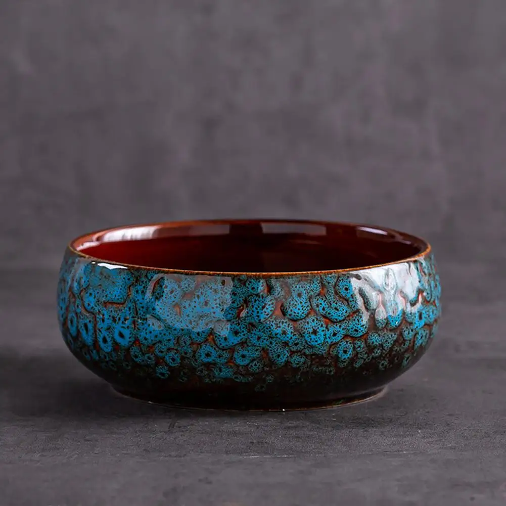 High-temperature Ceramics Bonsai Bowl Ceramic Lotus Planter Caliber Vase Colorful Flow Glaze Flower Pot Non-porous for Plants