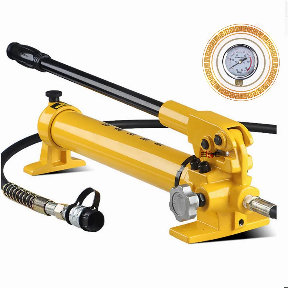 Portable Small 10,000 psi 700 Bar High-Pressure Manual Hand Hydraulic Pump 2 Speed Power Pressure Gauge Vacuum Use Model CP-700