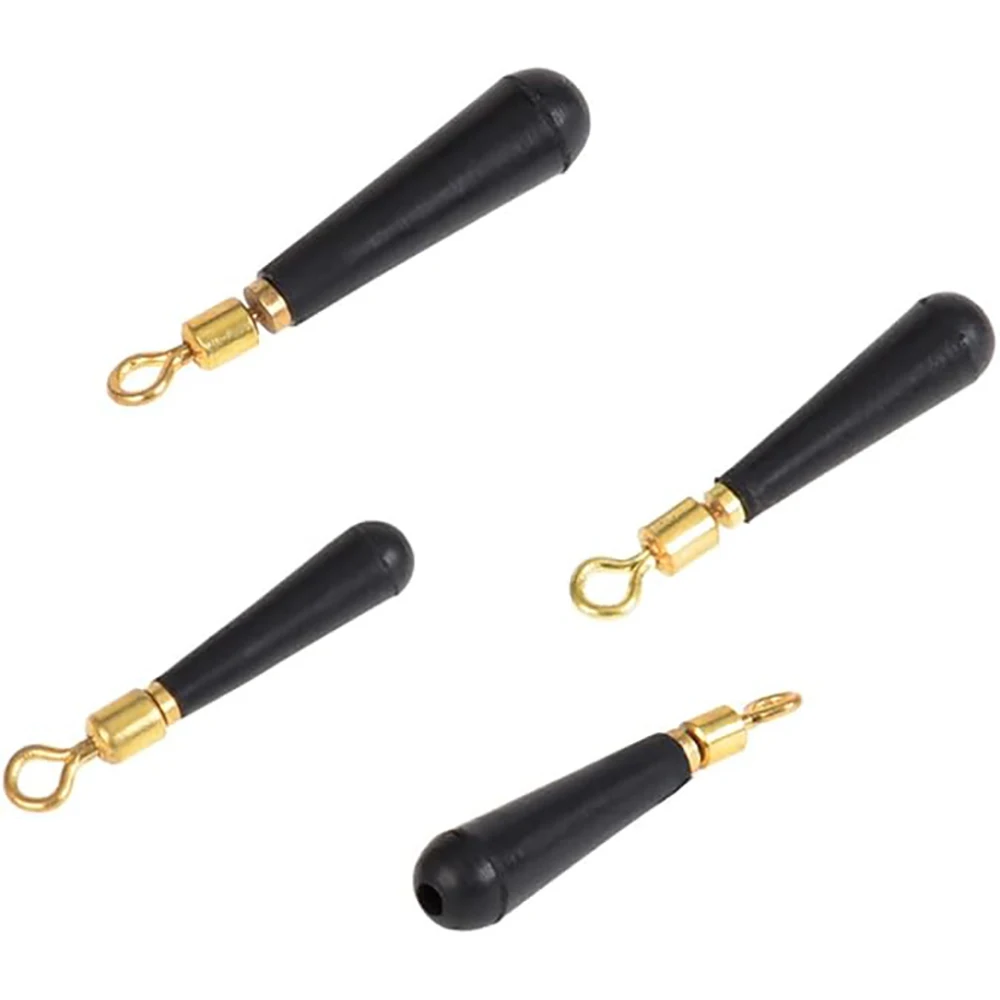 50Pcs/Bag Fishing Drift Rubber Head Copper Float Head Fish Float Tool L/M/S Rotatable Decoy Connector Fishing Tackle Accessories
