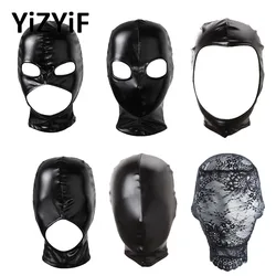 Latex Face Mask Women Mens Unisex Open Mouth and Eye Head Cover Face Mask Hood Mask Sexy Cosplay Role Play Costume