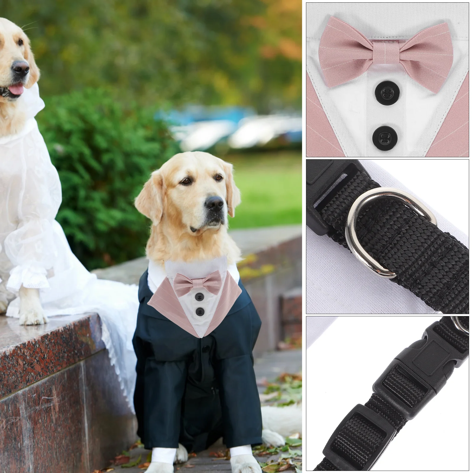 Pet Bib Dog Decor Napkins Bandanas for Dogs Handsome Suit Puppy Collar Bow Ties Scarfs Medium