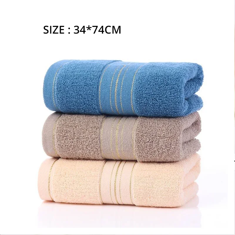 1 PC Thickened Cotton Towel Solid Color Skin-Friendly for Adults  High Absorbency Universal Towel