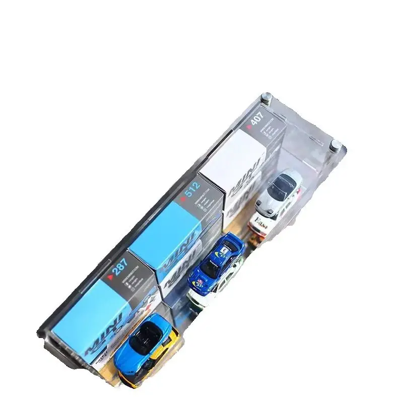 1/64 Model Car 12-Cars Display Fits SUV Suitable for Minigt Collection Acrylic Boxes Storage Garage Scene Diorama