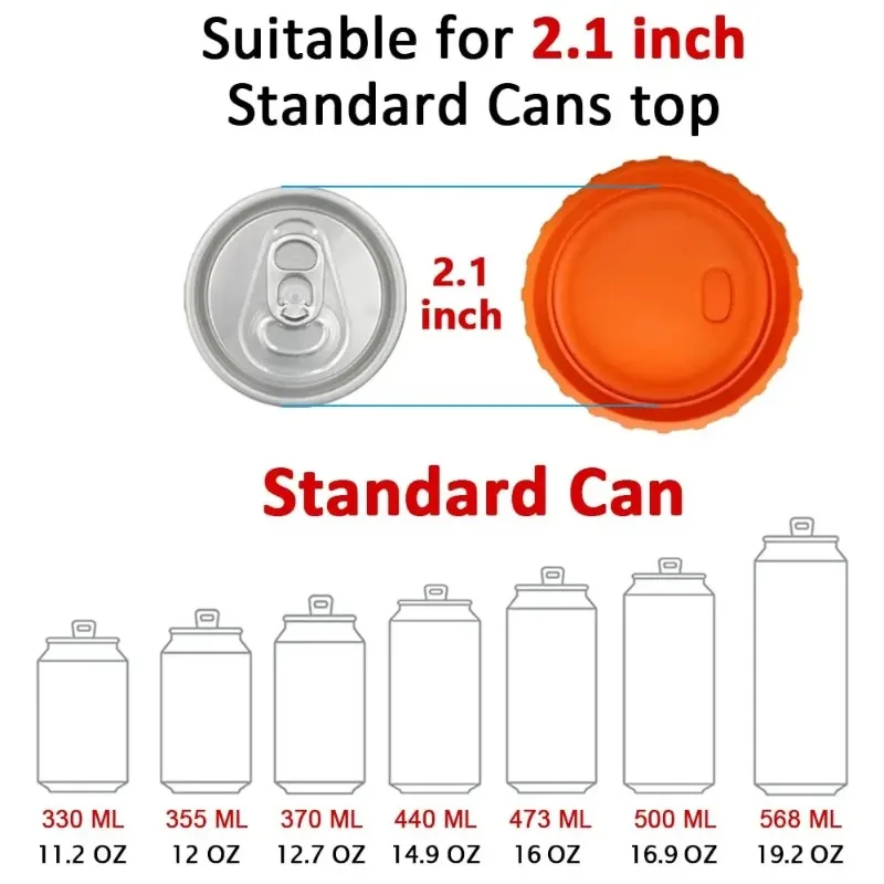 Reusable Can Soda Lids Beverage Pop-top Protective Covers Food Grade Silicone Storage Stopper Sealing Bottle Jar Cap Leak-proof