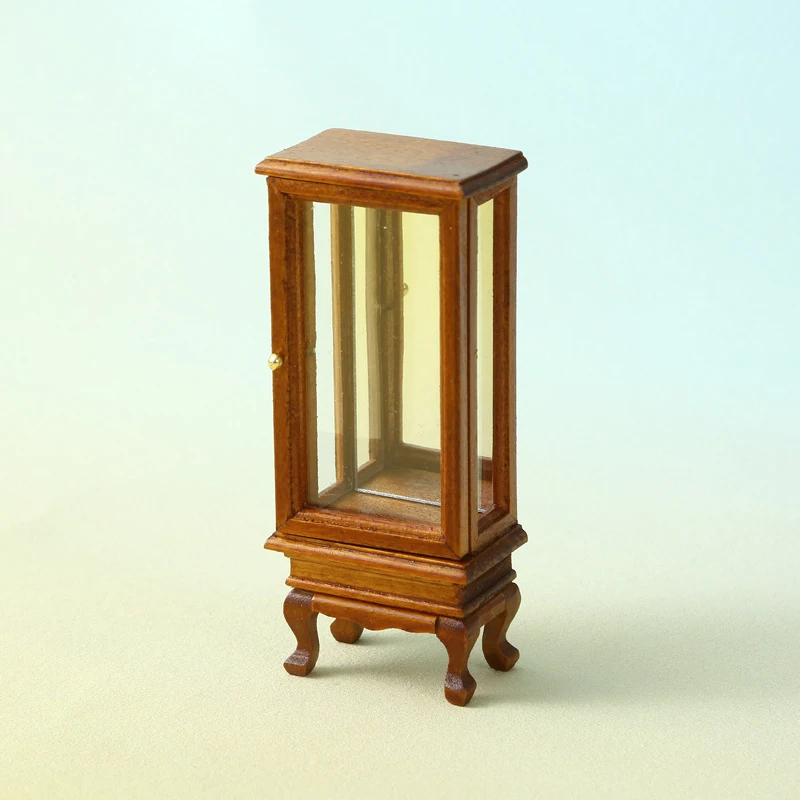 Armario de cristal de simulación en miniatura para casa de muñecas, modelo de armario de almacenamiento, muebles, accesorios para decoración de casa de muñecas, juguetes, 1/12
