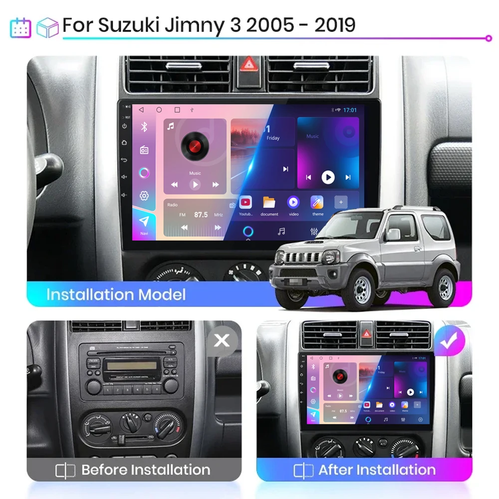 Android 14 Android Auto For Suzuki Jimny 3 2005-2019 Carplay Car Radio Stereo lettore multimediale navigazione GPS DVD NO 2DIN