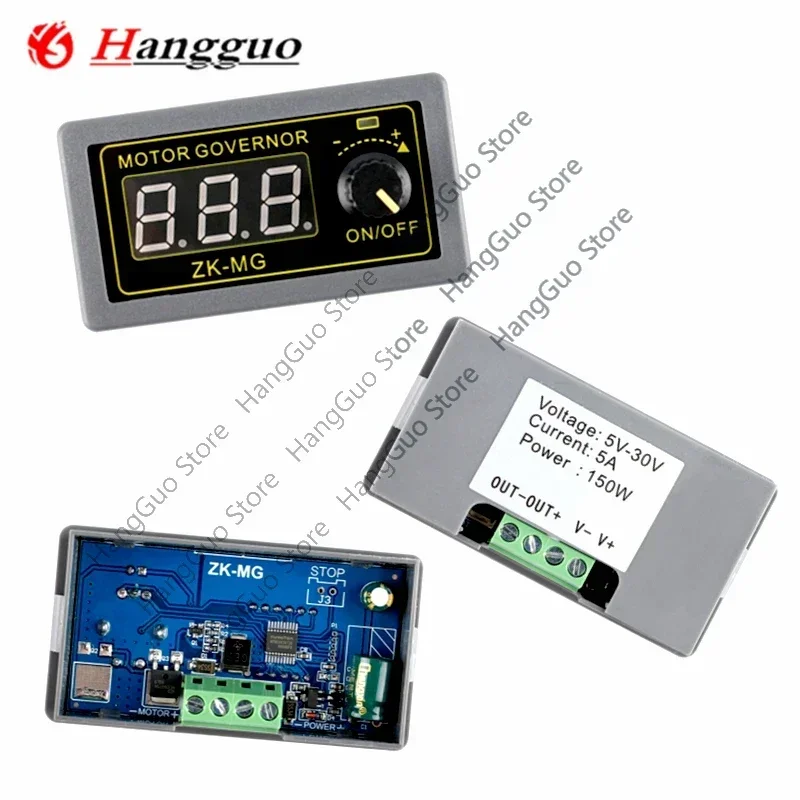 DC 5-30V 12v 24v 5A DC Motor Controller For  PWM Adjustable Speed Digital display encoder duty ratio Frequency MAX 15A ZK-MG