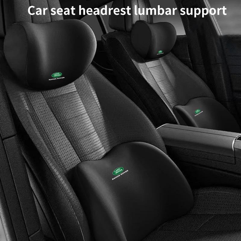 Car Logo Neck Pillow Headrest Lumbar Support Seat Backrest Cushion For Land Rover Freelander L2 LF Range Rover Evoque 3 4