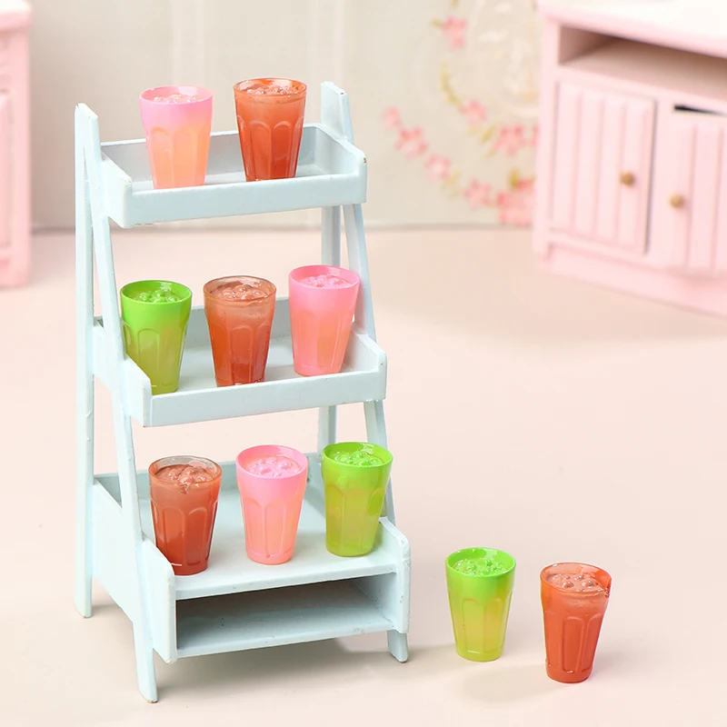 10 ชิ้น 1/12 ตุ๊กตาจําลองนมชาเครื่องดื่มถ้วย Dollhouse Miniature Kitchen ตกแต่งอาหาร Micro ฉาก Photo Props