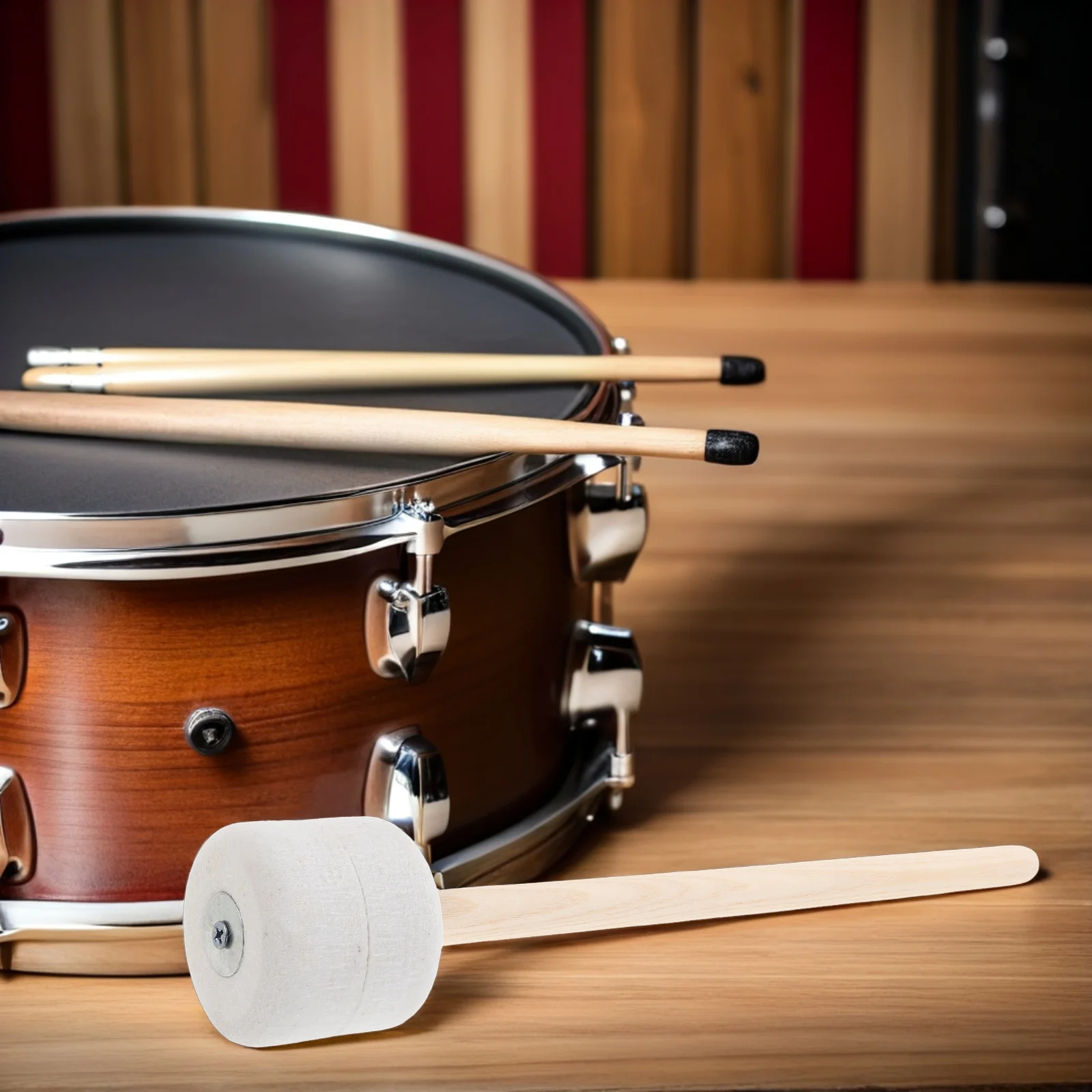 

4Pcs Wooden Handle Felt Drum Mallets Precise Tuning Comfortable Grip Timpani Mallets for Orchestras and Marching Bands 126 Inch