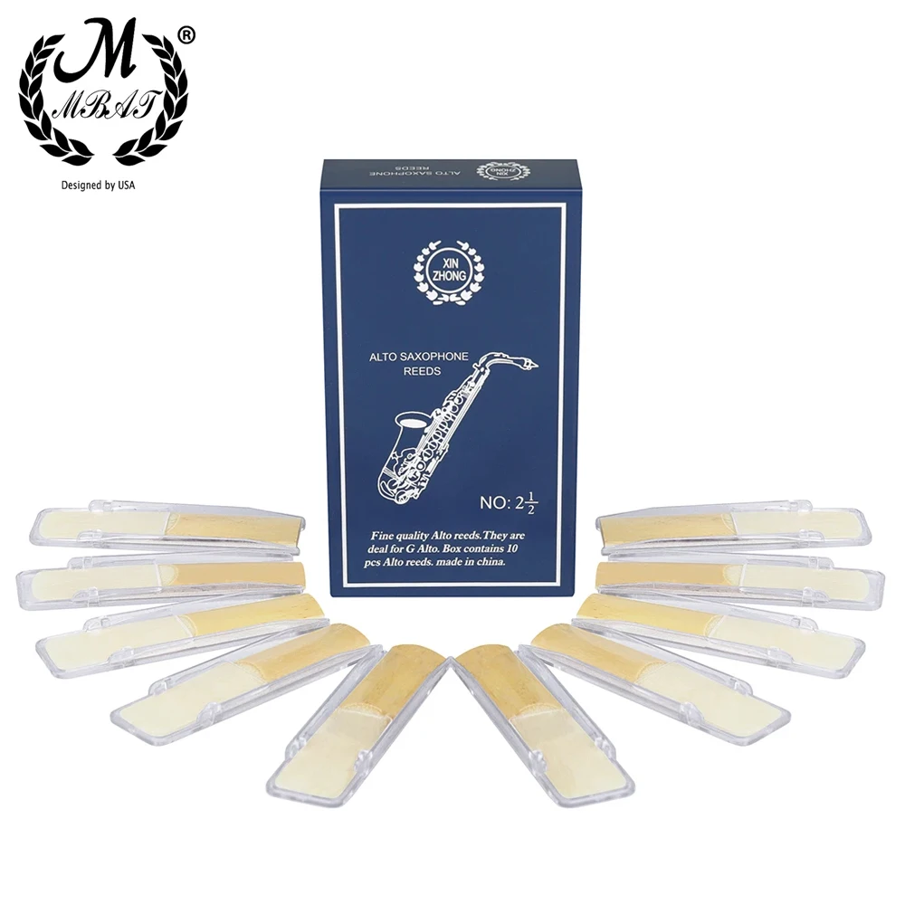 10Pcs Clarinet Reed Woodwind Accessories & Parts Blue Box Soprano/Alto/Tenor B Flat Saxophone Reeds