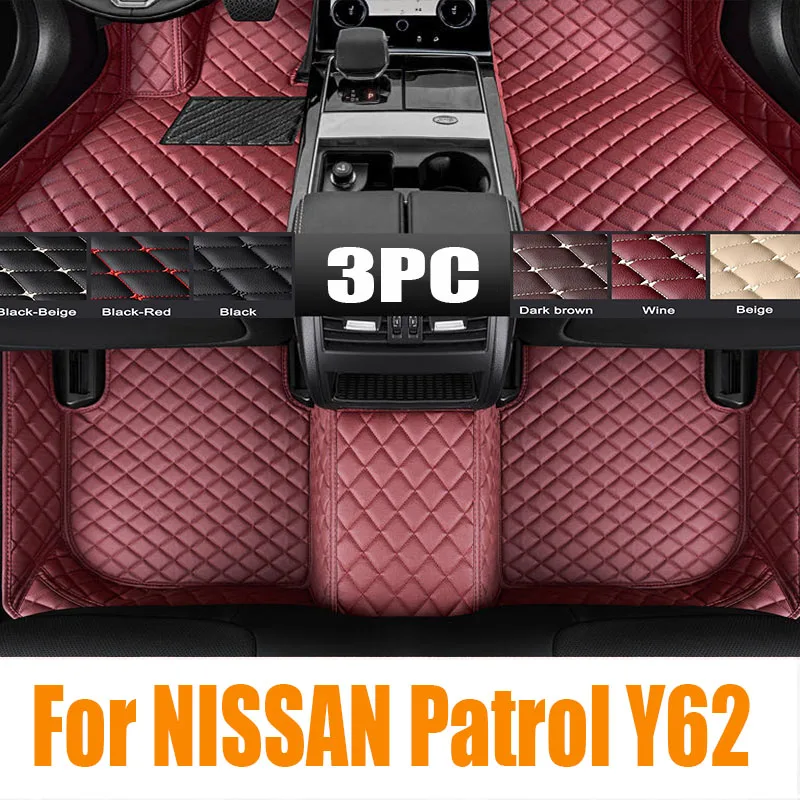 

For NISSAN Patrol Y62 2010-2022 7-seats Auto Car Floor Mats All-Weather TPE Foot Pad Waterproof Tray Mat Interior Accessories