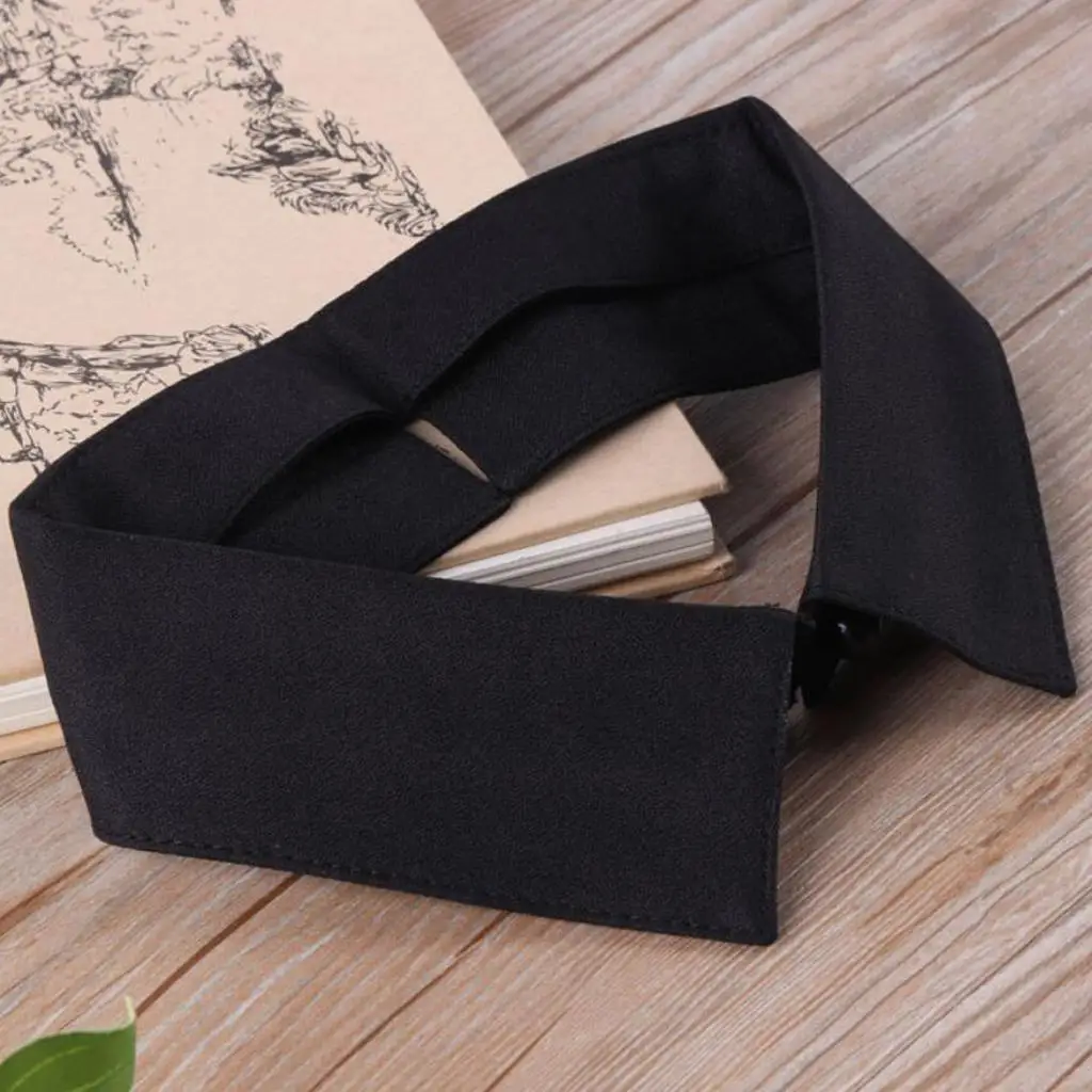 Black Peter Pan Faux Collar Necklace Decorative Half Shirt Dickey Collar for Blouse and Female Clothing Layer
