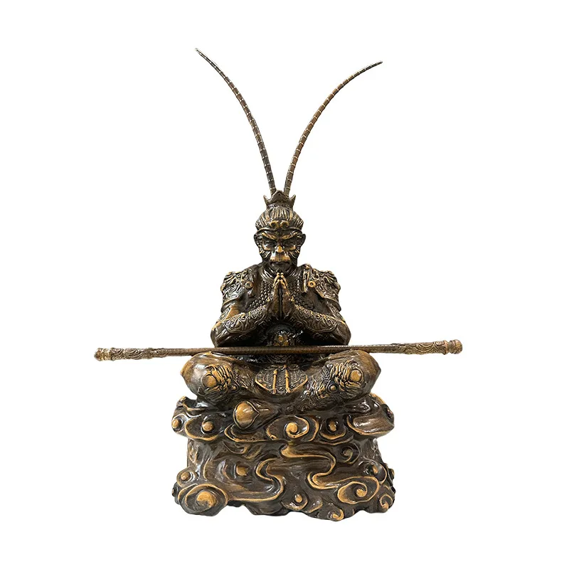￥#Modern Chinese Wukong Figurine Black Desktop Statue Resin Crafts Eco-Friendly Home Decor Entrance Features Wukong Fighting