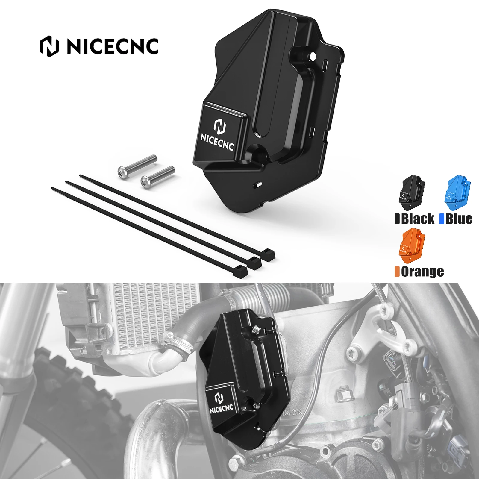 

NICECNC For Husqvarna 2024 TE 300 TE 250 Left Power Valve Cover Guard Protector TC125 TC 250 TX 300 2023-2024 For KTM EXC 300