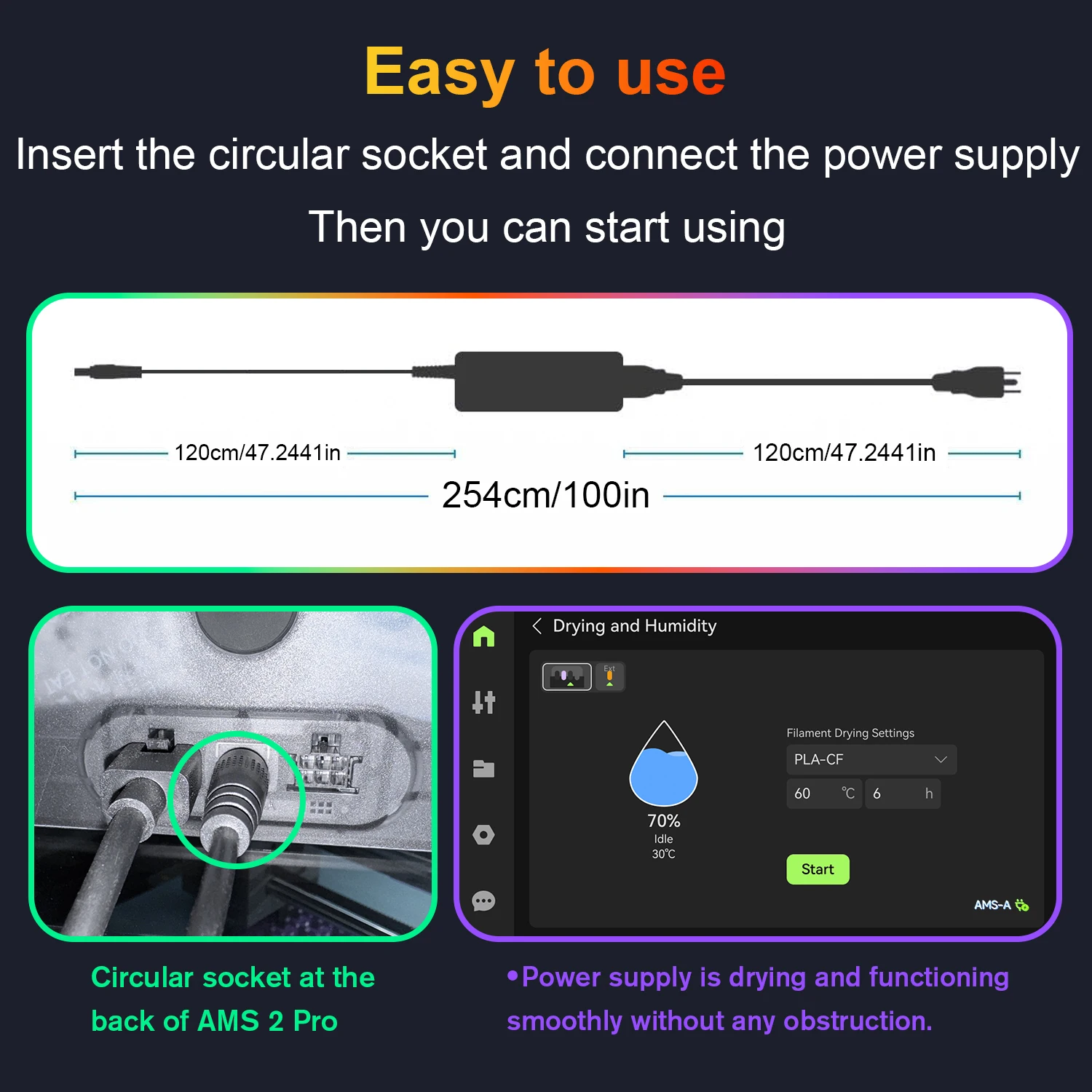 ل AMS 2 Pro محول التيار الكهربائي نظام التغذية التلقائية AMS 2 Pro محول الطاقة ملحق الطابعة ثلاثية الأبعاد #5