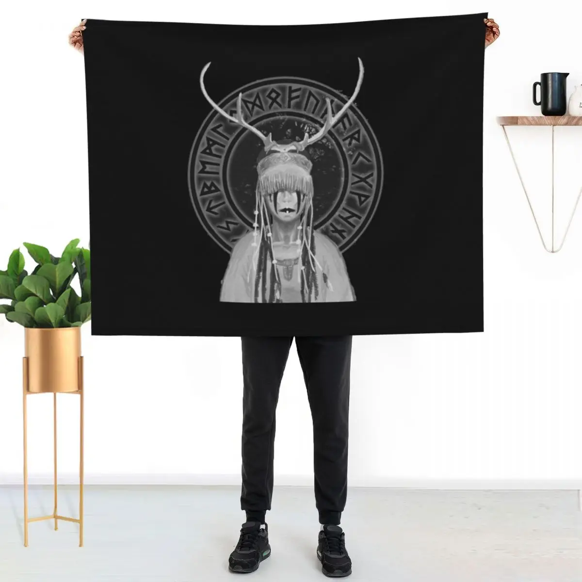 

HEILUNG MUSIC ART Throw Blanket Modern Design Soft Blanket for Home Decor