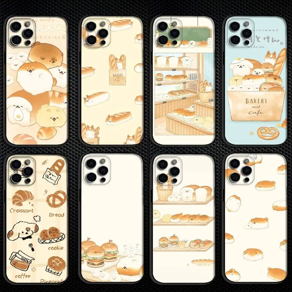 

Puppy bread spinning Phone Case For iPhone 16,15,14,13,12,11 Plus,Pro Max, Others Soft Black Cover
