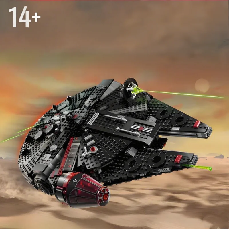 MINISO 1579 Uds UCS Star Battle reconstrucción Vía Láctea Dark Falcon Millennium Falcon nave espacial 75389 montar modelo regalos de cumpleaños