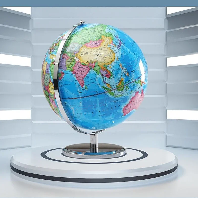 20/25cm World Globe English Version World Map Globe With Led Light Geography Educational Teaching Decorations Supplies