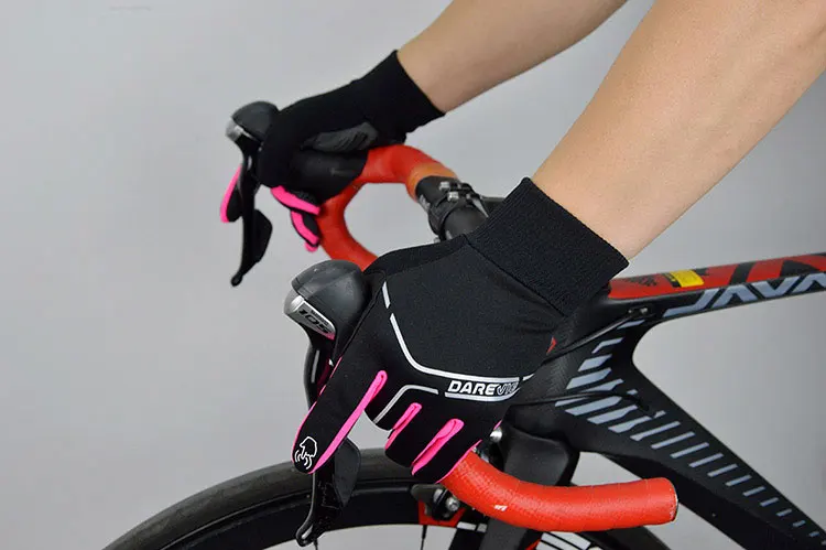 DAREVIE Cycling Gloves Full Finger Touch Screen Windproof Cycling Gloves Shockproof GEL Pad Non-Slip Breathable MTB Bike Glove
