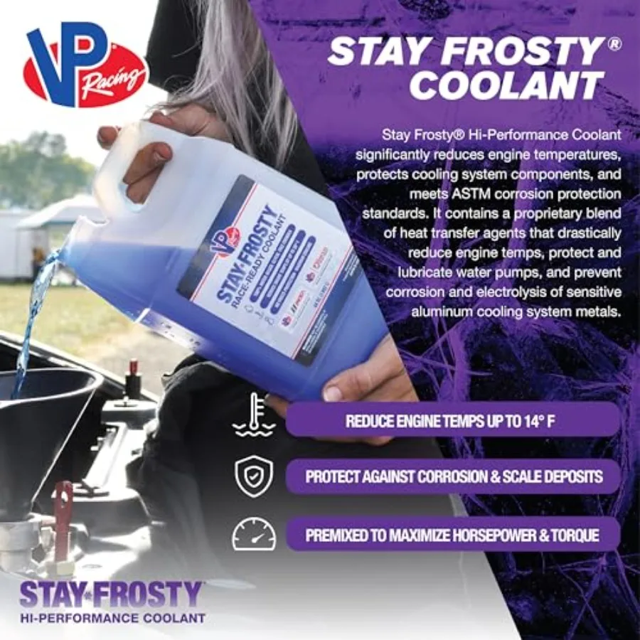 VP Racing Fuels 23071 Stay Frosty Hi-Performance Coolant Gallon 4 Pack - نظام تبريد السيارات برتقالي عالي الأداء #2