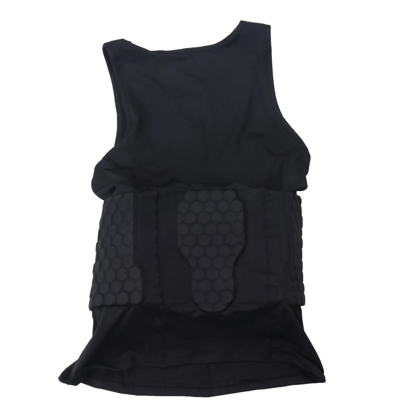 AA08-2X Men's Rib Protector Padded Vest Compression Shirt Training Vest With 3-Pad For Football Soccer L