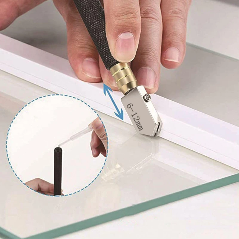 5 Pcs Glass Cutter Set 2mm-20mm Professional Cutting Head Glass DIY Cutting Tool Kit for Glass Mirror Tile DIY Crafts Cutting