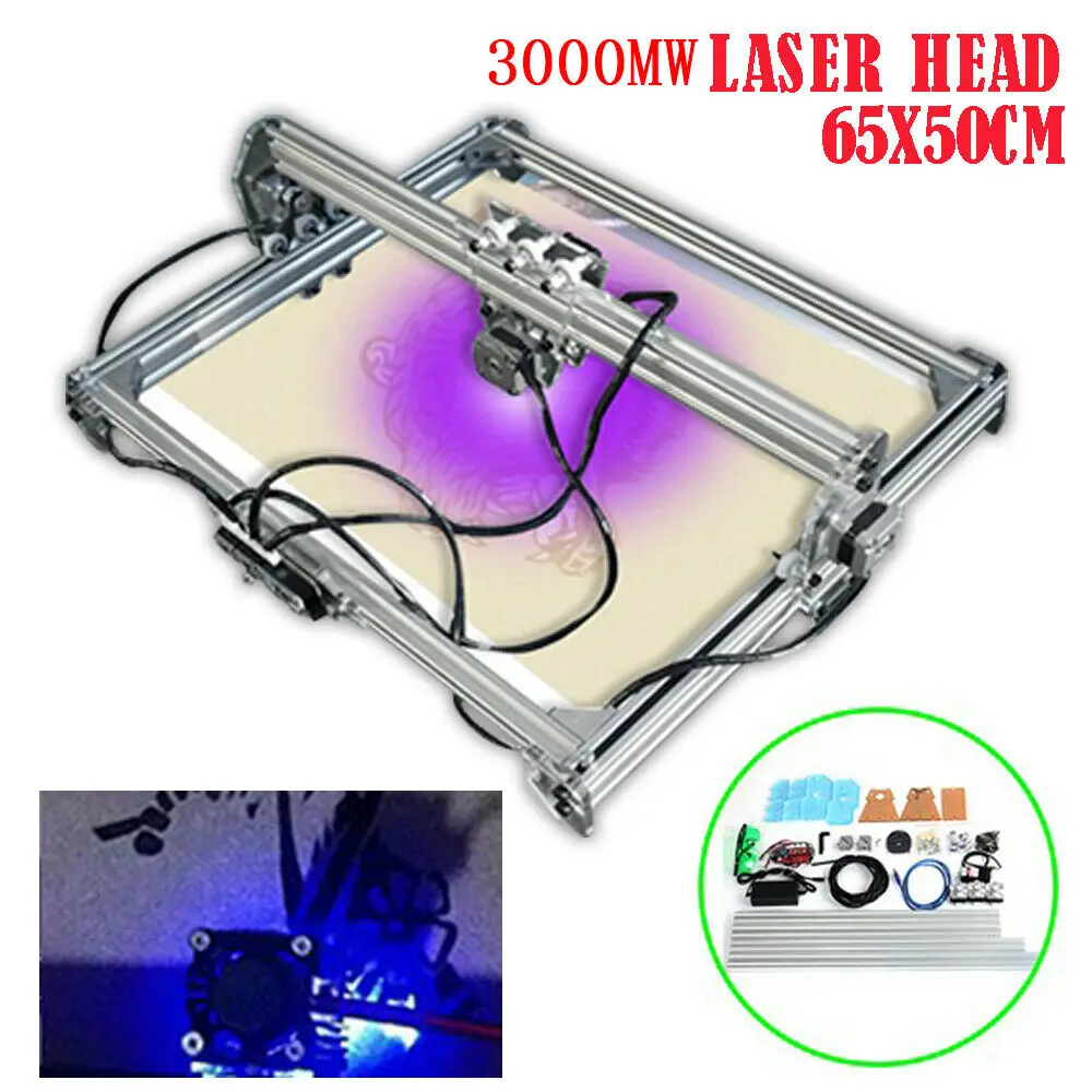 3000mw CNC Laser Engraving Machine Cutting Printer Desktop DIY Engraver with Laser Head