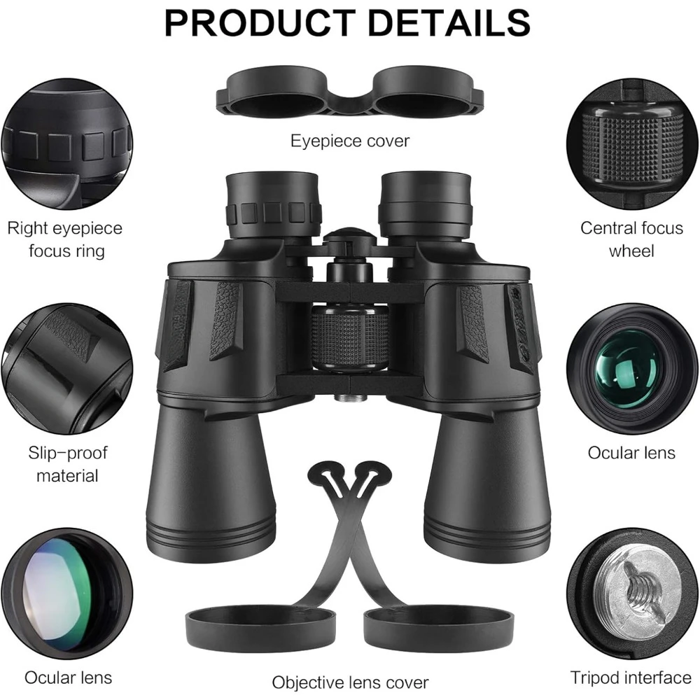 Binoculars for Adults High Powered, Military Compact HD Professional/Daily Waterproof 20x50 Binoculars