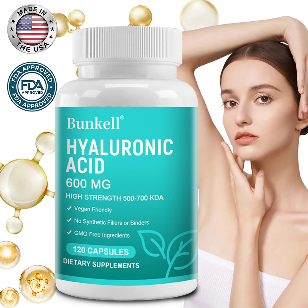 Hyaluronic Acid Capsules - 600 Mg Hyaluronic Acid Capsules - High Dose, 500-700 KDA - Non-GMO, No Synthetic Fillers or Binders