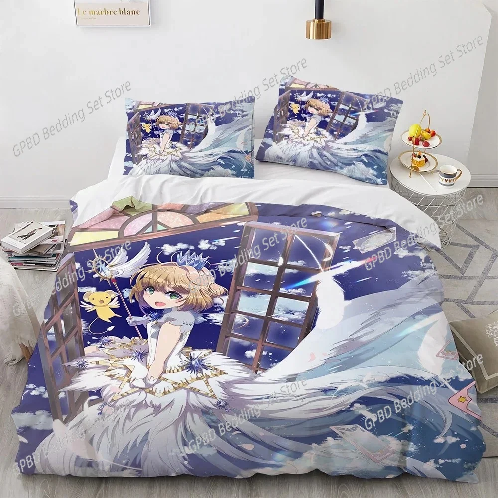 3D Print Cardcaptor Sakura Bedding Set Duvet Cover Bedroom Comforter Single Twin King Size Quilt Cover Home Textile