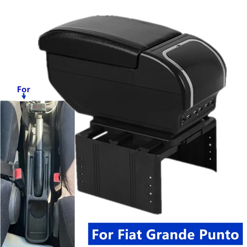 Armlehnenbox für Fiat Grande Punto, für Fiat Punto, Auto-Armlehnenbox, zentrale Aufbewahrungsbox, Innen-Nachrüstung, Autozubehör