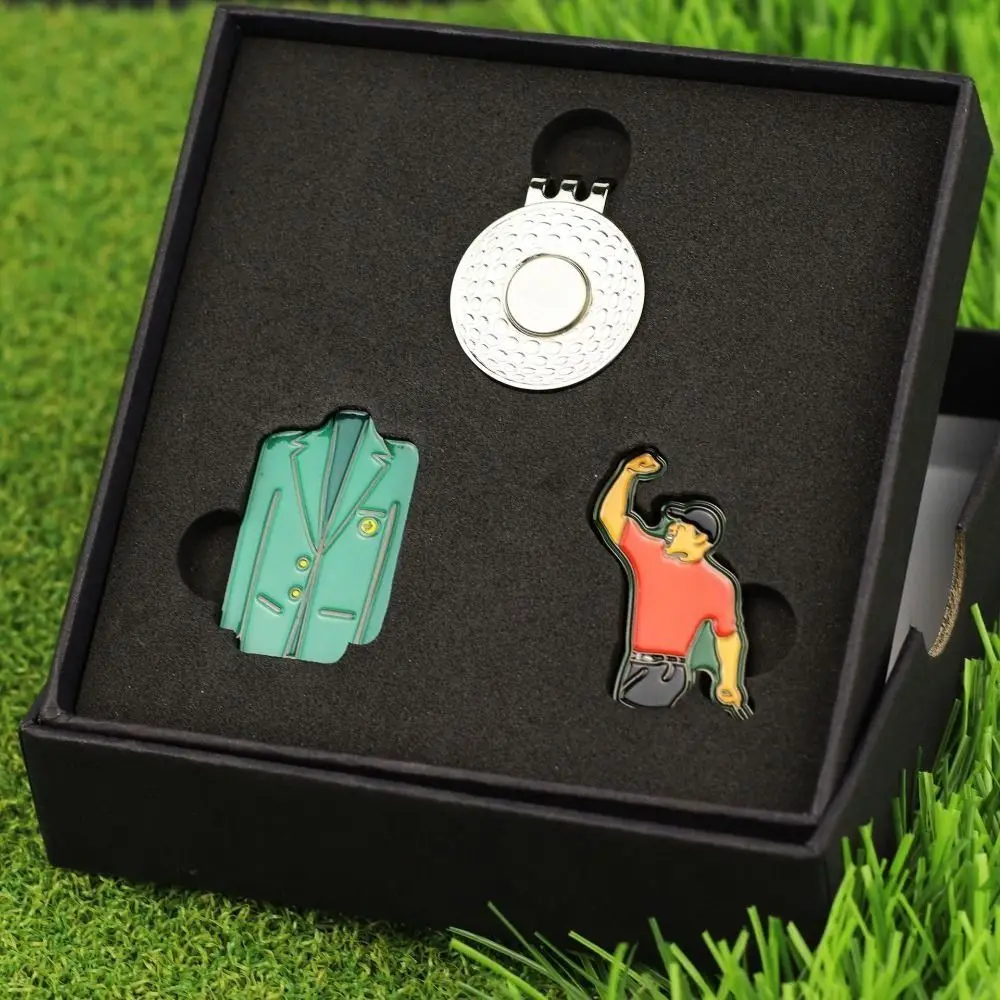 Marqueur de balle de golf magnétique en alliage multicolore, marque légère, clip de chapeau de golf, position de balle, coffret cadeau, 1 ensemble