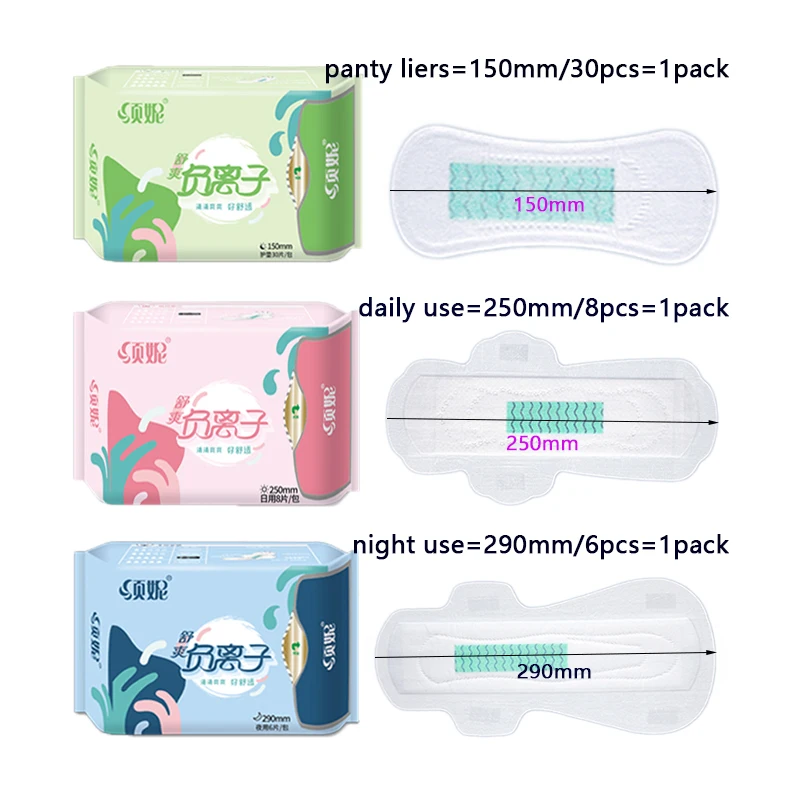 6packs  Anion Santitary Napkin Women Menstrual Pads Panty Liners for Daily Use Health Care pads daily Sanitary Towel Lady Pads