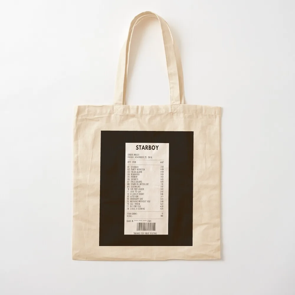 ستاربوي إيصالات حمل حقيبة سيدة حقيبة حمل الحقائب القماشية حقيبة المتسوق حقائب النساء المخصصة