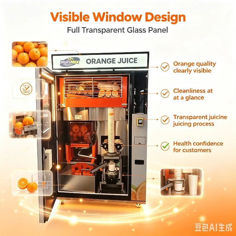 2026 New Coin Operated Juice Vending Machine Vending Machine Fresh Squeeze Orange Juice customized