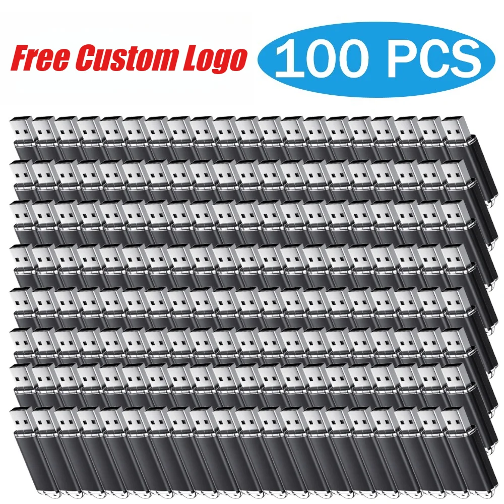 100PCS/lot Custom Logo Free USB 2.0 Flash Drive 4GB 8GB 16GB 32GB 64GB Wedding Gift Pen Drive 1GB 2GB 128MB Pendrive Flash Disk