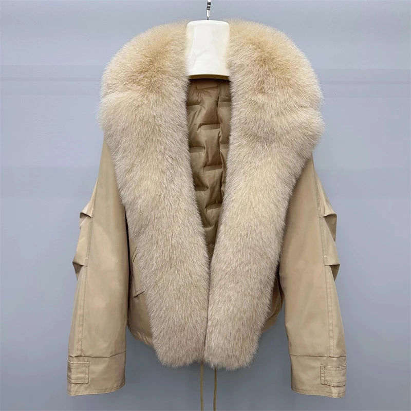 معطف نسائي جديد لشتاء 2025 من فرو الثعلب وياقة كبيرة من الفرو معطف y2k عالي الجودة موضة عالية الشارع سميكة للدفء فطيرة التغلب #5