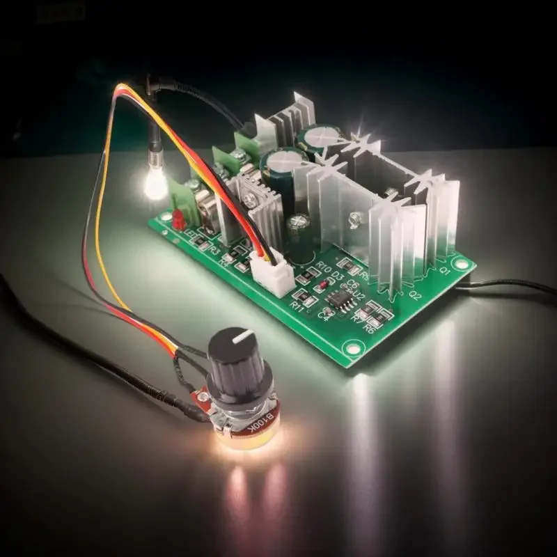 مجموعة وحدة تحكم في سرعة المحرك PWM عالية الطاقة 20 أمبير، منظم تيار مستمر DC10-60V للتحكم في السرعة على محركات تيار مستمر 12 فولت 24 فولت 36 فولت 48 فولت #3