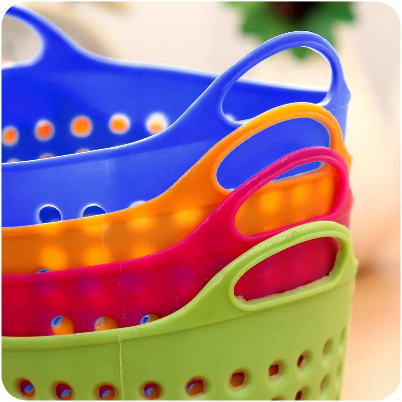 Mini Desktop Storage Basket Criatividade Moda Oco Toy Basket Plastic Table Sundries Trash Organizer cesta Pen Container